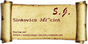 Sinkovics Jácint névjegykártya